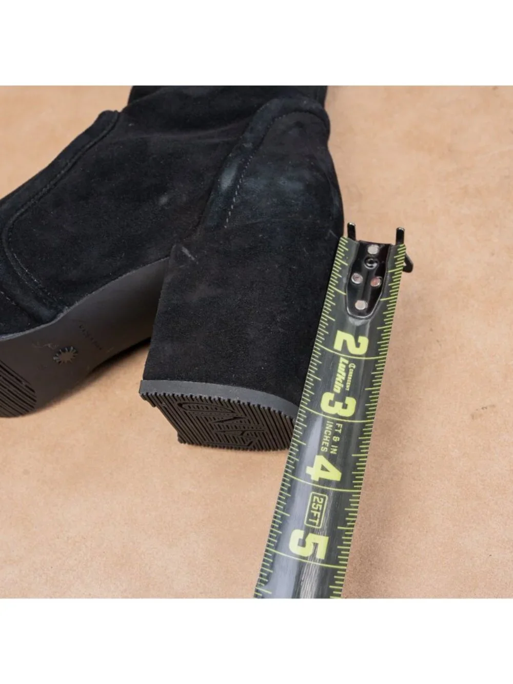Stuart Weitzman Tieland Black Back Lace Suede Fashion OTK Boots sz 8US EUR38.5